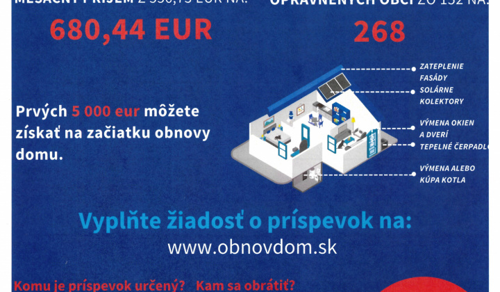 Aktuality / OBNOV DOM mini2 - Získajte až 10 000 eur na obnovu svojho domu - foto