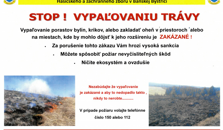 Aktuality / Stop vypaľovaniu trávy! - foto